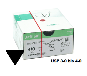 DAFILON ® schneidende Nadel USP 3-0 bis 4-0