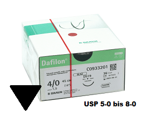 DAFILON ® schneidende Nadel USP 5-0 bis 8-0